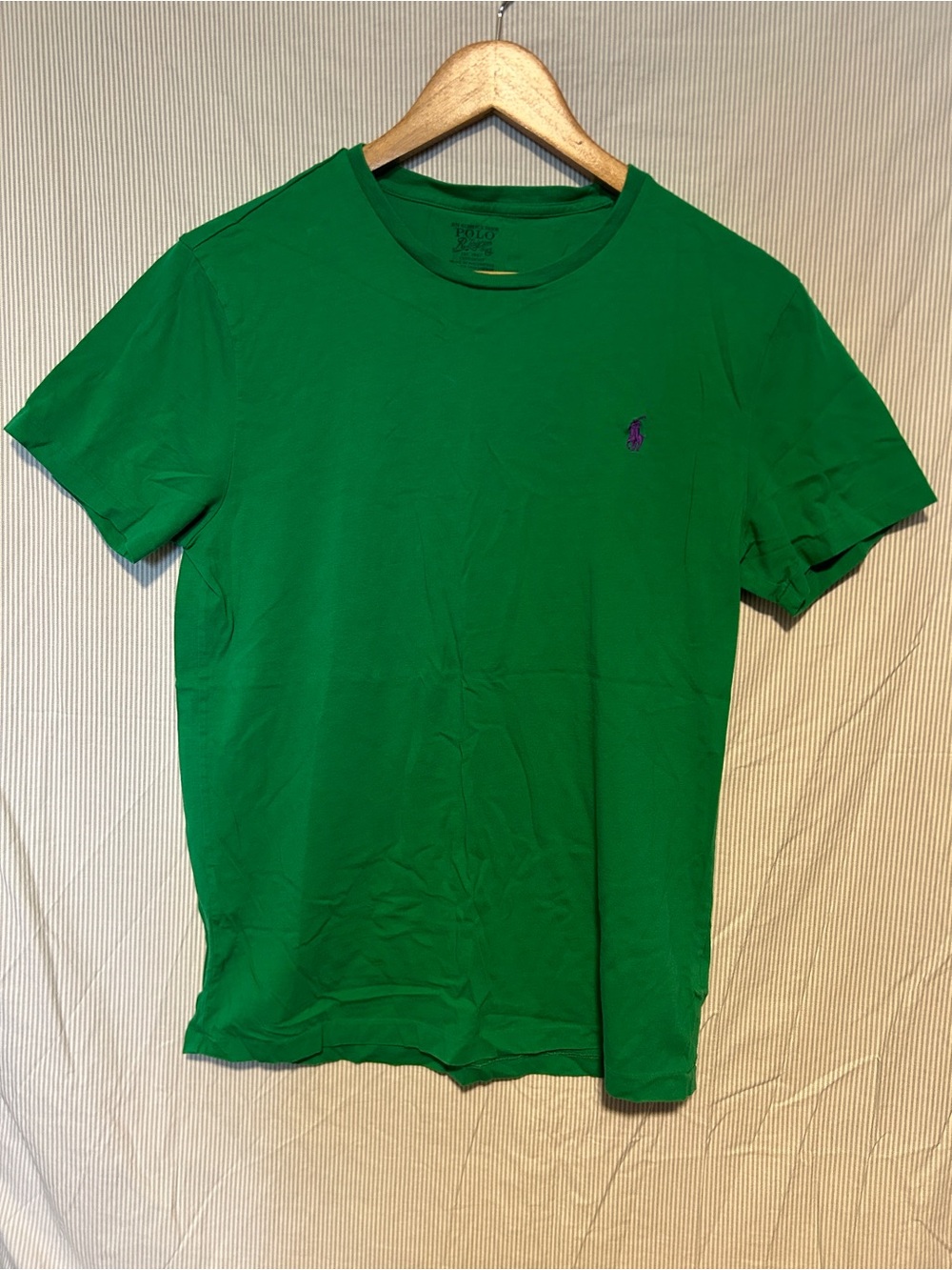 Polo by Ralph Lauren Bright Green Short Sleeve Crew T-Shirt with Purple Pony
